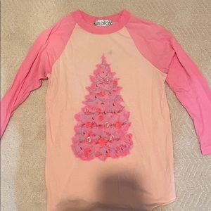 Wild fox Christmas baseball shirt